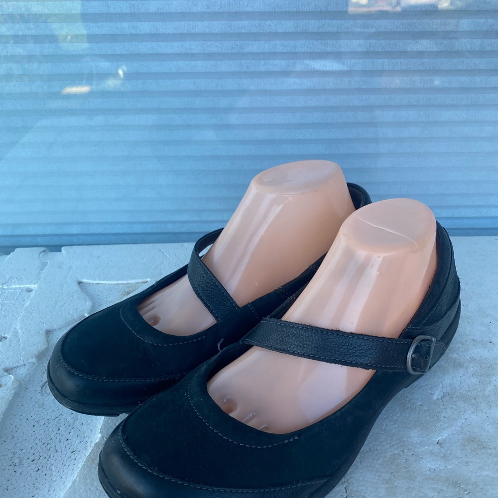 MERRELL Women’s Black Leather mary jane Sandals Size 9.5 - Picture 3 of 16